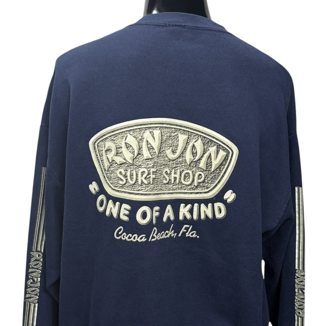 【RON JON SURF SHOP】ロン・ジョン・サーフショップ "ONE OF A KIND" 袖プリント入りトレーナー