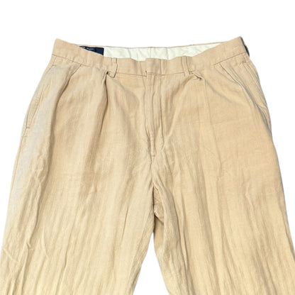 【POLO RALPH LAUREN】ポロ ラルフローレン "LINEN COTTON 2TUCK SLACKS" リネンスラックス