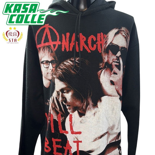 [NIRVANA] Nirvana KURT COBAIN "ANARCHY" "WILL BEAT" 90's Vintage Hoodie