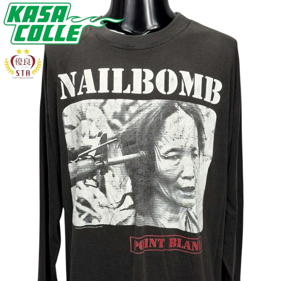 【NAILBOMB】ネイルボム "POINT BLANK" 90's Vintage ロングスリーブTシャツ