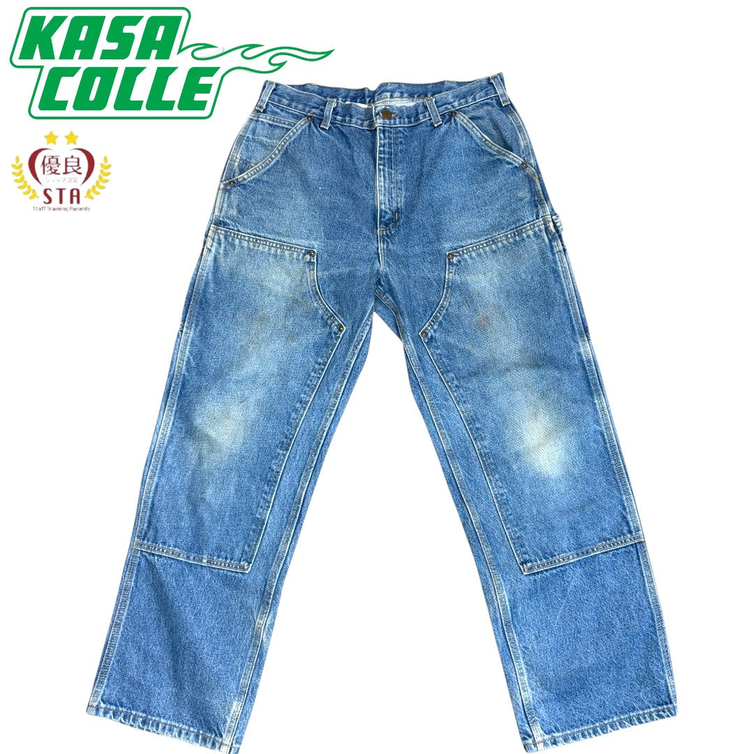 Carhartt Double Knee Double Front Logger Dungaree Denim Painter Pants, 34in.
