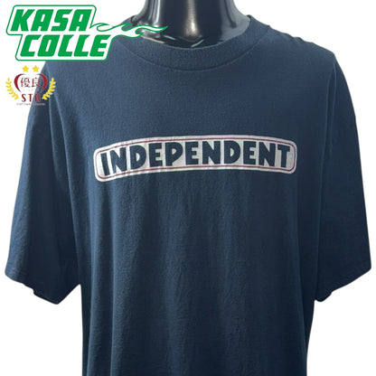 【INDEPENDENT】インディペンデント "BAR LOGO" 00's Vintage Tシャツ navy