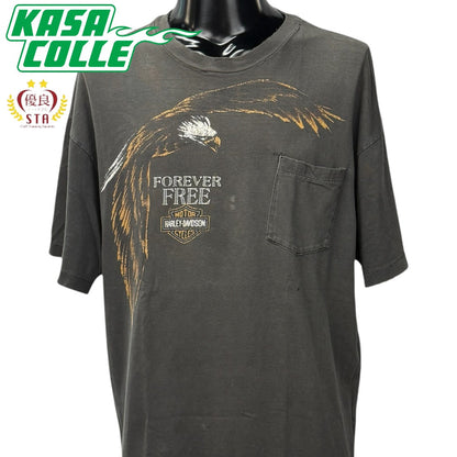 【HARLEY-DAVIDSON】ハーレーダビッドソン "FOREVER FREE" 90's Vintage ポケットTシャツ