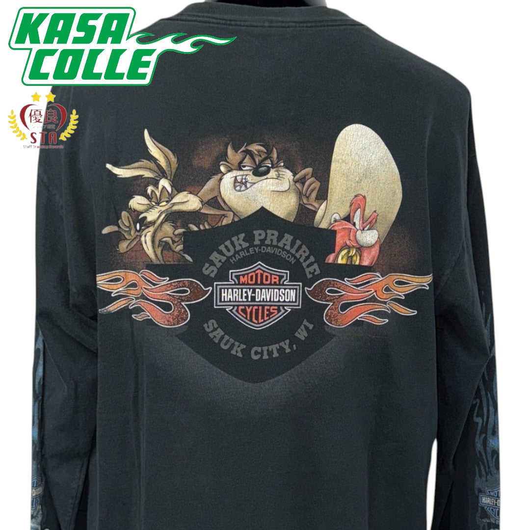【HARLEY DAVIDSON× Looney Tunes】ハーレーダビットソン ×   ルーニー・テューンズ　ロングTシャツ L