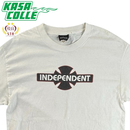 【INDEPENDENT】インディペンデント ネームロゴプリントTシャツ（ホワイト）/ 90’s / NHSタグ / L