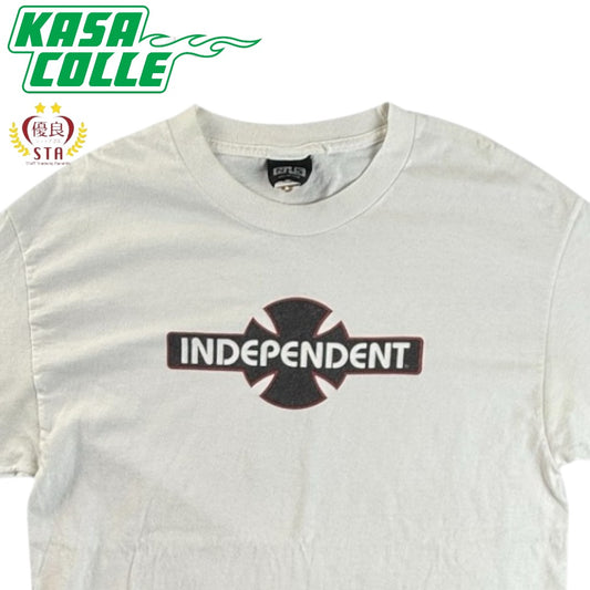 [INDEPENDENT] Independent Name Logo Print T-Shirt (White) / 90's / NHS Tag / L