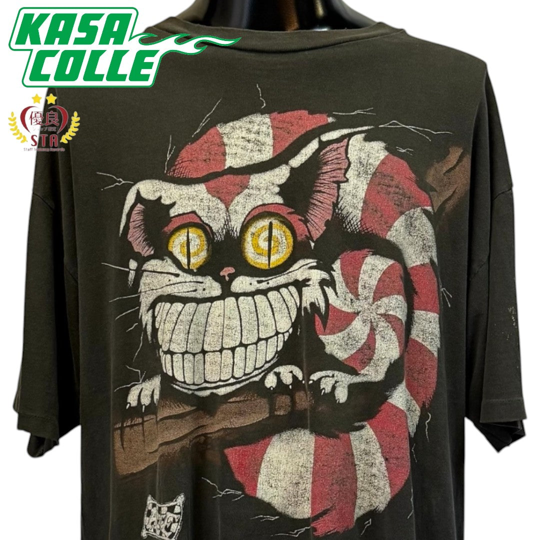 [ALICE IN WONDERLAND] Alice in Wonderland Cheshire Cat We're All Mad Here Vintage T-shirt XL