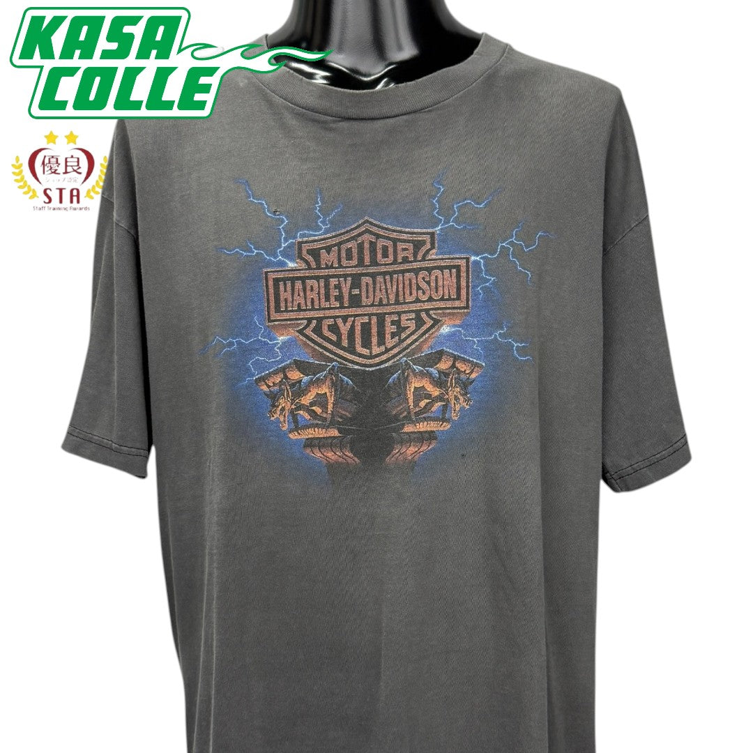 【HARLEY-DAVIDSON】ハーレーダビッドソン "GARGOYLE & LIGHTNING" 90's Vintage Tシャツ