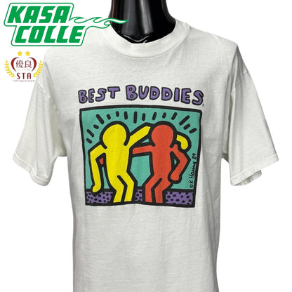 【KEITH HARING】キース・ヘリング "BEST BUDDIES" Hanes BEEFY-Tタグ アートTシャツ