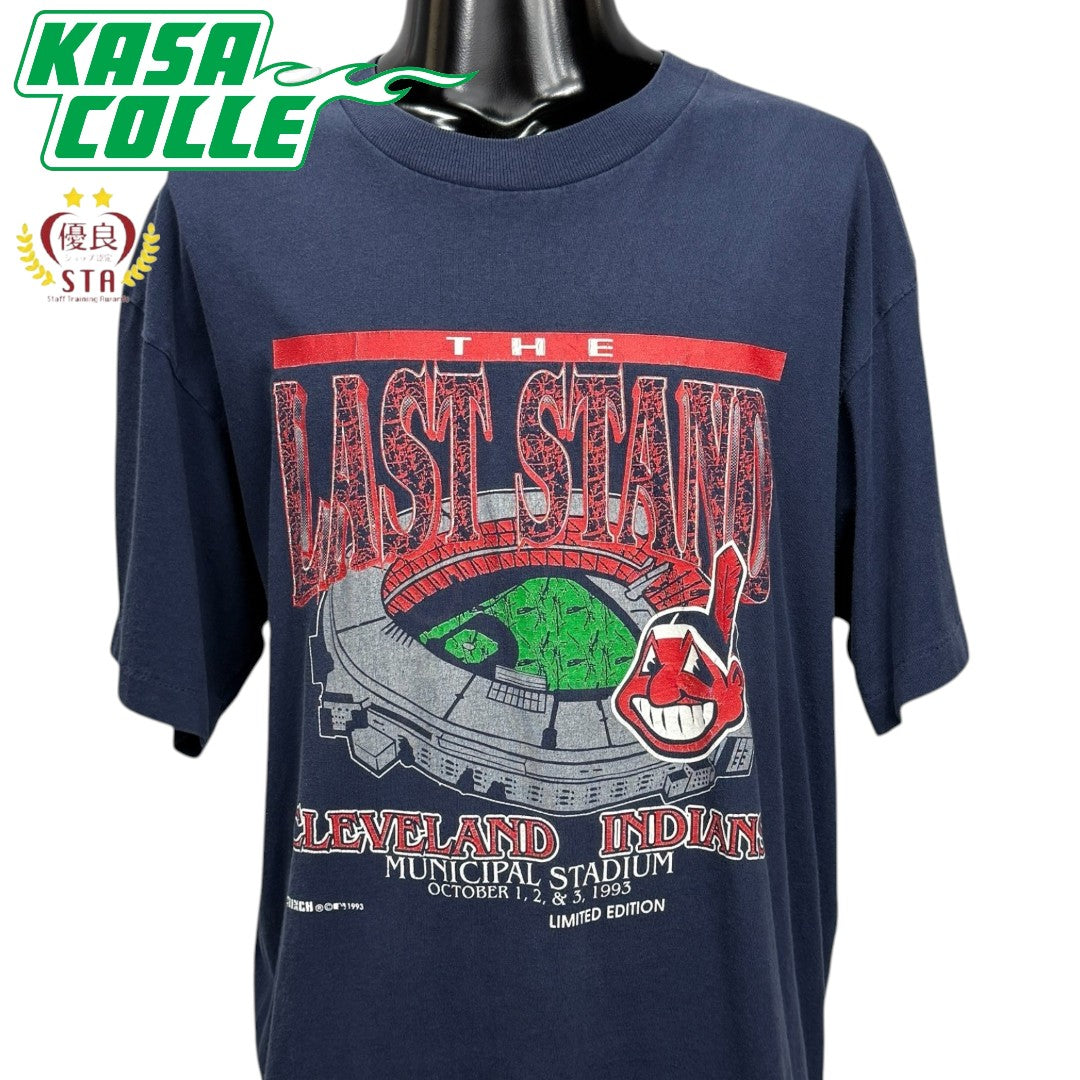 【MLB】クリーブランド・インディアンス "THE LAST STAND MUNICIPAL STADIUM" 90's Vintage Tシャツ