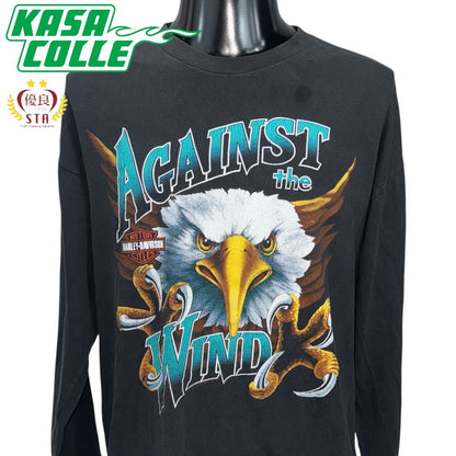 【HARLEY-DAVIDSON】ハーレーダビッドソン "AGAINST THE WIND" 90's Vintage ロングスリーブTシャツ