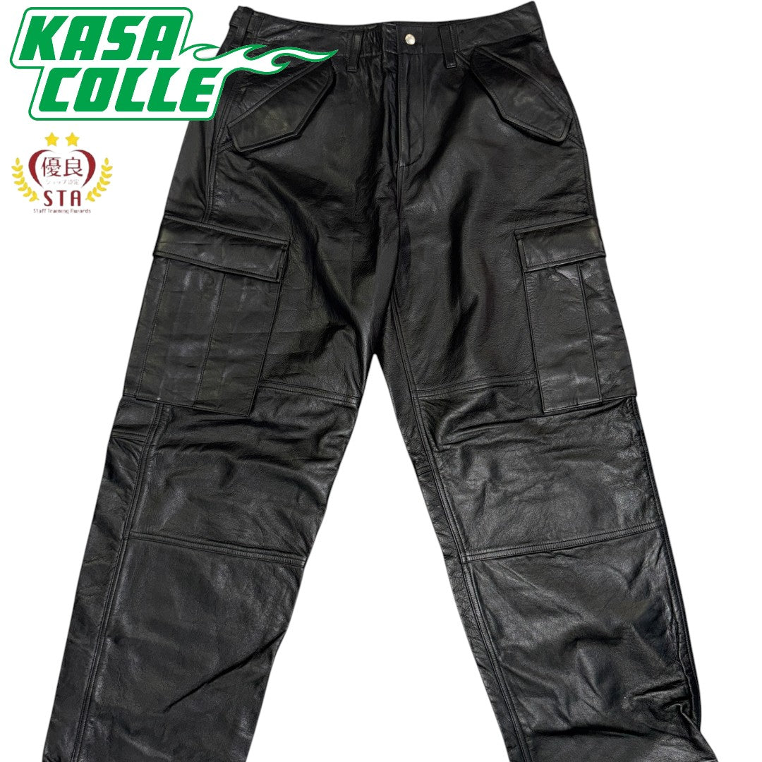 【STUSSY】ステューシー MILITARY CARGO LEATHER PANT レザー カーゴパンツ 32