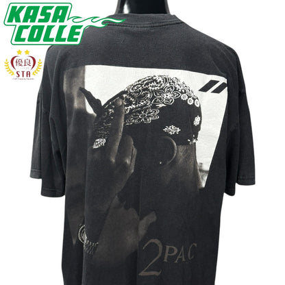 【2PAC】2パック "MID-FINGER" 90's Vintage Tシャツ