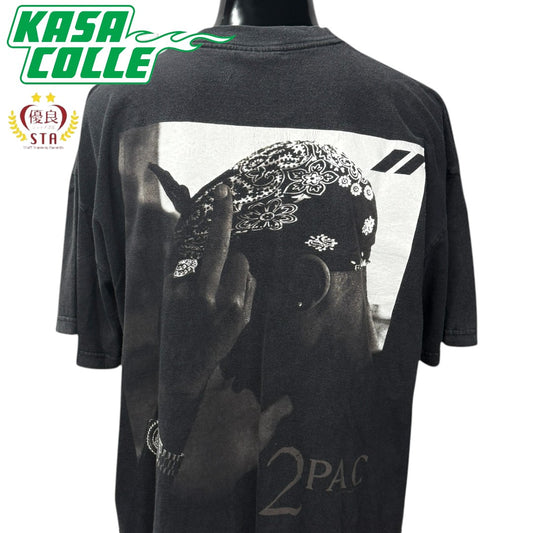 【2PAC】2パック "MID-FINGER" 90's Vintage Tシャツ
