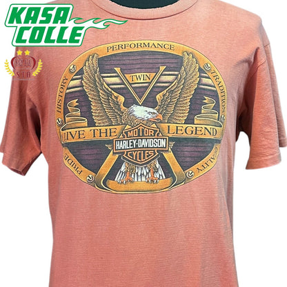 [HARLEY DAVIDSON] Harley-Davidson "LIVE THE LEGEND" Eagle 90's Vintage T-shirt, Size L