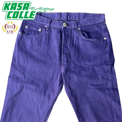[CHROME HEARTS] Chrome Hearts "CHROME HEARTS x LEVI'S" Cross Ball Button Color Denim Pants Size 32