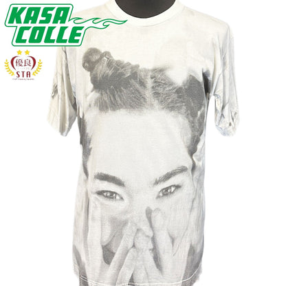 【Bjork】 ビョーク MONOCHROME FACE OVP it takes courage to enjoy it BRIGHTGREENタグ Vintage Tシャツ L