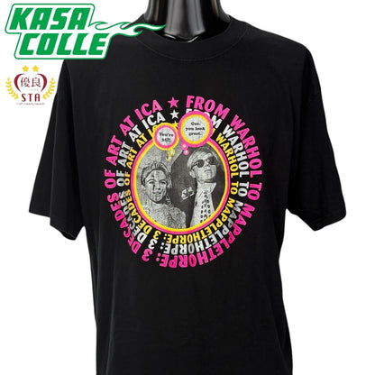 【ANDY WARHOL / ROBERT MAPPLETHORPE】アンディ・ウォーホル / ロバート・メープルソープ "3 DECADES OF ART AT ICA" GILDANタグ 90's Vintage Tシャツ