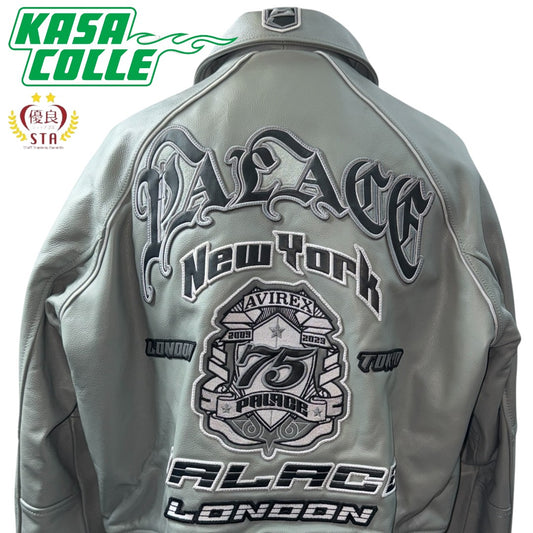 [PALACE] Palace AVIREX LEATHER JACKET GREY