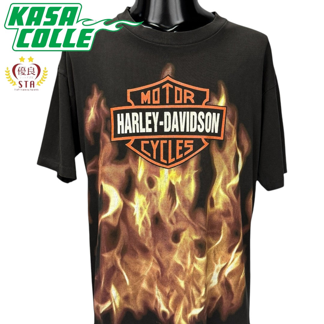 【HARLEY-DAVIDSON】ハーレーダビッドソン "BAR & SHIELD FLAME" 90's Vintage Tシャツ