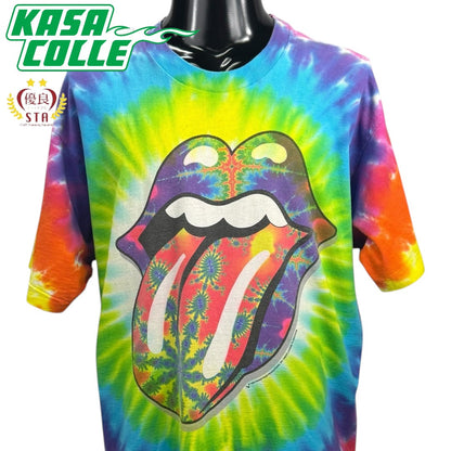 【THE ROLLING STONES】ザ・ローリング ストーンズ "LIPS & TONGUE TIE-DYE"  LIQUID BLUEタ 90's Vintage Tシャツ