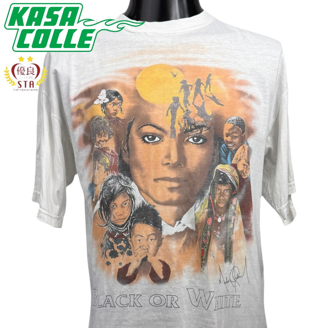 【MICHAEL JACKSON】マイケル ジャクソン "BLACK OR WHITE" 90's Vintage Tシャツ