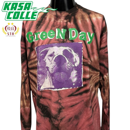 【GREEN DAY】グリーン・デイ "DOOKIE DOG" 90's Vintage タイダイ ロングスリーブTシャツ