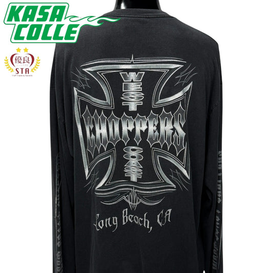 【WEST COAST CHOPPERS】ウエストコーストチョッパーズ "IRON CROSS & LOGO" ロングスリーブTシャツ