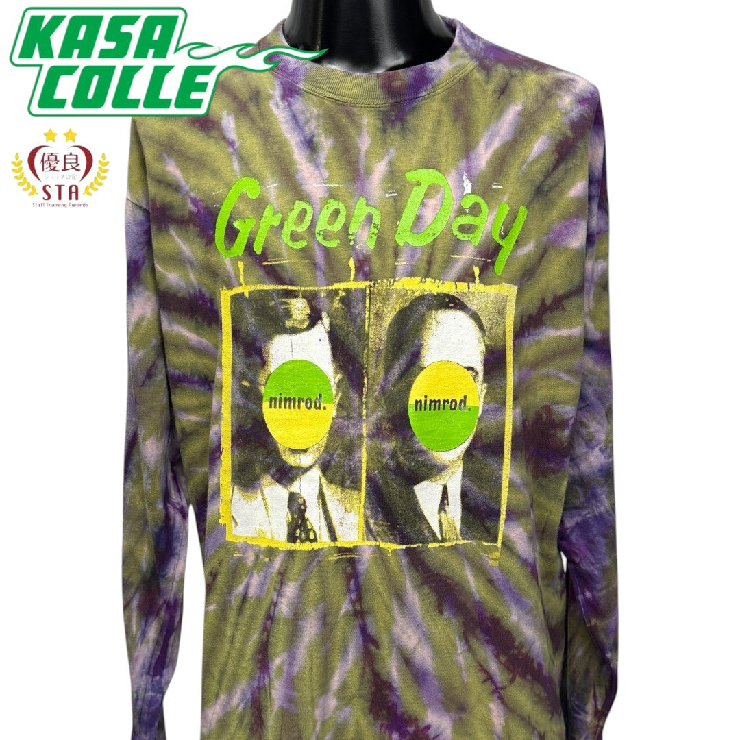 【GREEN DAY】グリーン・デイ "NIMROD" 90's ユーロVintage タイダイ ロングスリーブTシャツ