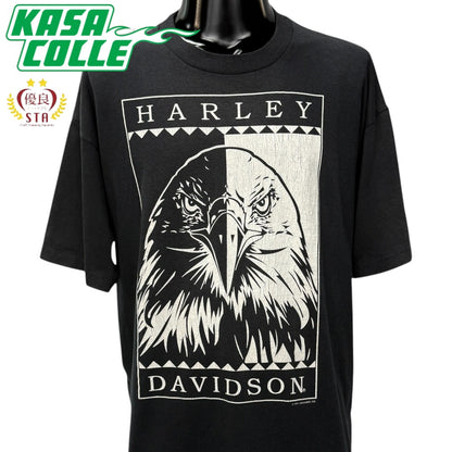 【HARLEY-DAVIDSON】ハーレーダビッドソン "MONOCHROME EAGLE" 90's Vintage Tシャツ