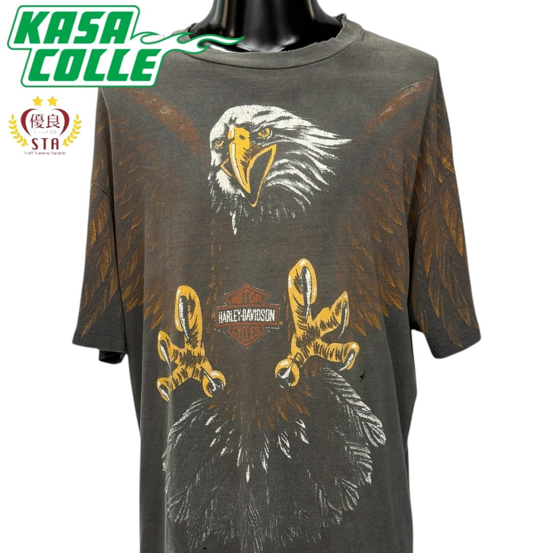 【HARLEY-DAVIDSON】ハーレーダビッドソン "3D EAGLE ALL OVER PRINT" 80's-90's Vintage Tシャツ