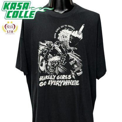 【HARLEY GIRLS GO EVERYWHERE】ハーレーガールズ 90's Vintage Tシャツ