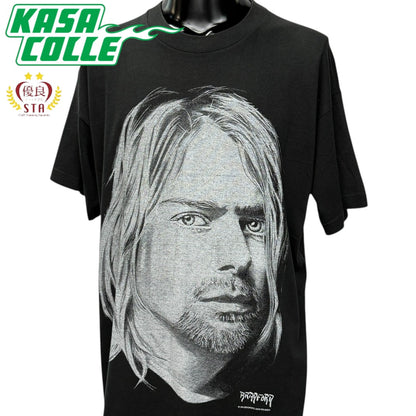 【KURT COBAIN】カートコバーン "BIG Face BRADFORD" 90's Vintage Tシャツ front face 希少バージョン