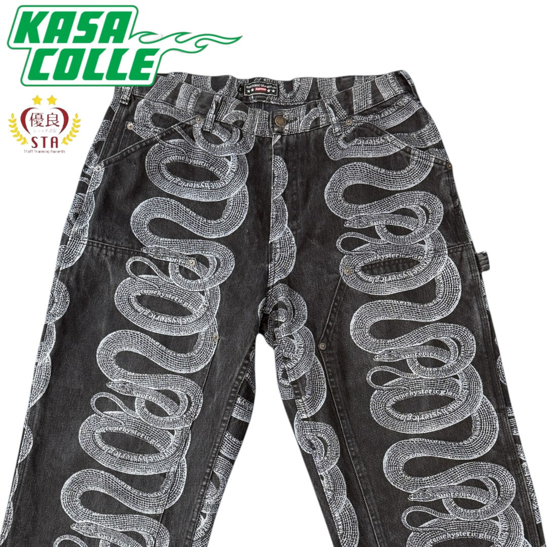 【SUPREME×HYSTERIC GLAMOUR】シュプリーム×ヒステリックグラマー "Snake Double Knee Denim Painter Pant"  21SS パンツ
