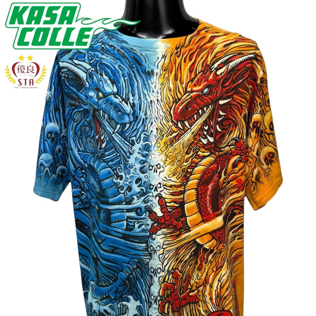 【LIQUID BLUE】リキッドブルー "FIRE & ICE DRAGON" 90's Vintage Tシャツ