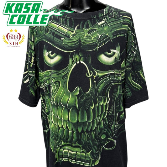 【LIQUID BLUE】リキッドブルー "GREEN SKULL" 90's Vintage Tシャツ