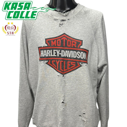 【HARLEY-DAVIDSON】ハーレーダビッドソン "BAR & SHIELD LOGO DISTRESSED" Vintageスウェット