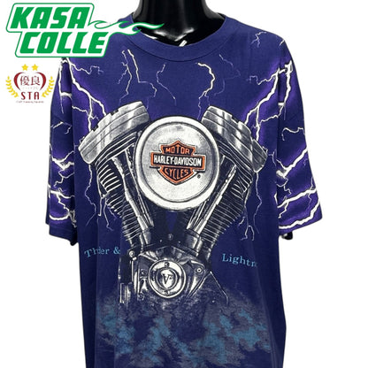 【HARLEY-DAVIDSON】ハーレーダビッドソン "THUNDER & LIGHTNING" 90's Vintage Tシャツ