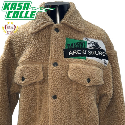 DIESEL Patchwork Boa Fleece Jacket with Check Lining