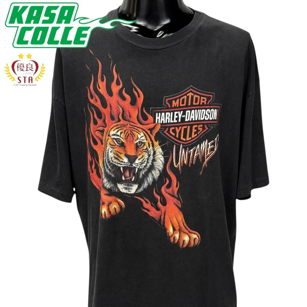 【HARLEY-DAVIDSON】ハーレーダビッドソン "UNTAMED" タイガー 90's Vintage Tシャツ