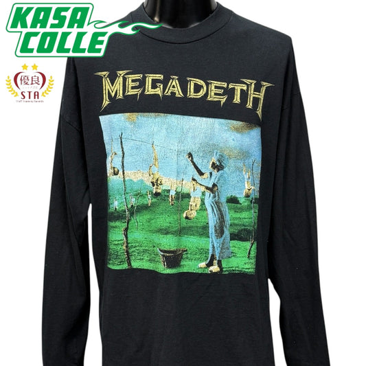 【MEGADETH】メガデス "YOUTHANASIA" 90's ユーロ Vintage ロングスリーブTシャツ