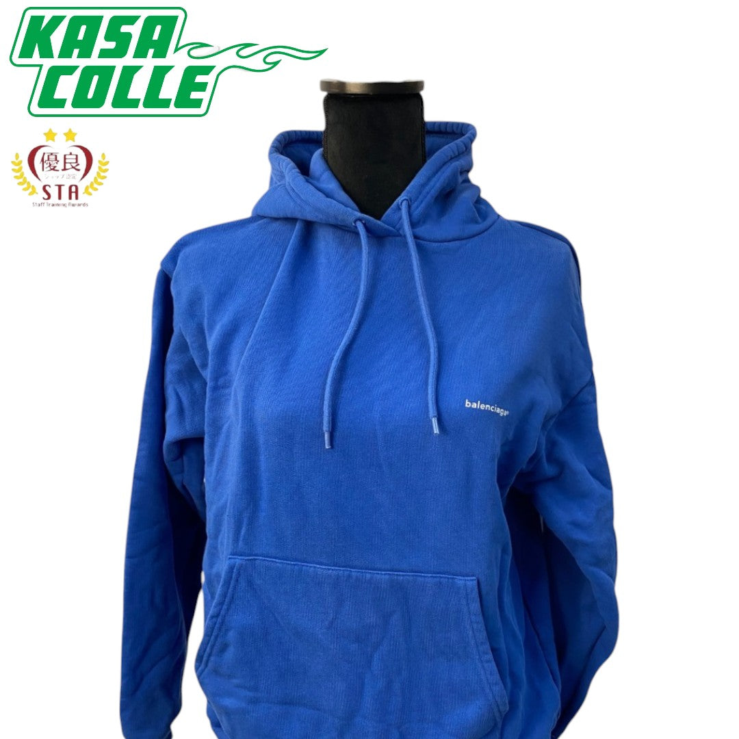 BALENCIAGA Logo Hoodie/Blue/Women's/S