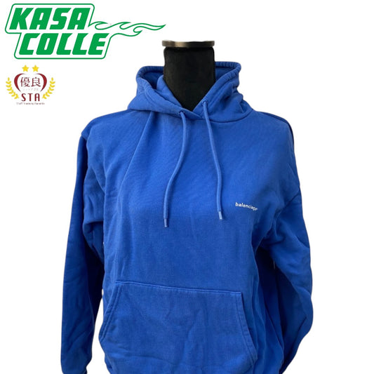BALENCIAGA Logo Hoodie/Blue/Women's/S
