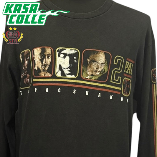 2PAC Long Sleeve T-Shirt, Black, Hip Hop, Streetwear, Vintage 90's, Size L