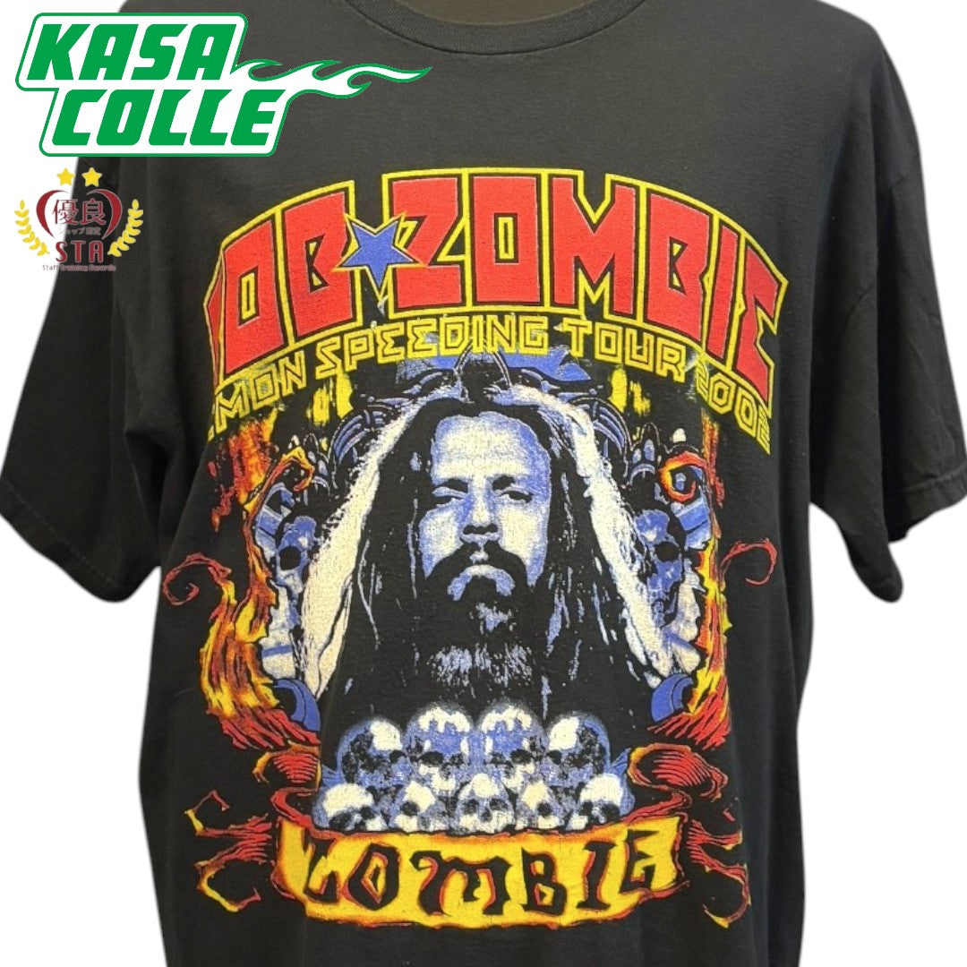 【ROB ZOMBIE DEMON SPEEDING TOUR 】ロブゾンビ デーモンスピーディングツアー 2002 Vintage Tシャツ ブラック XL