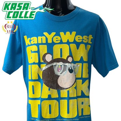 【Kanye Westｘ村上隆】カニエウェスト ドロップアウトベア Tシャツ ブルー  00's Vintage