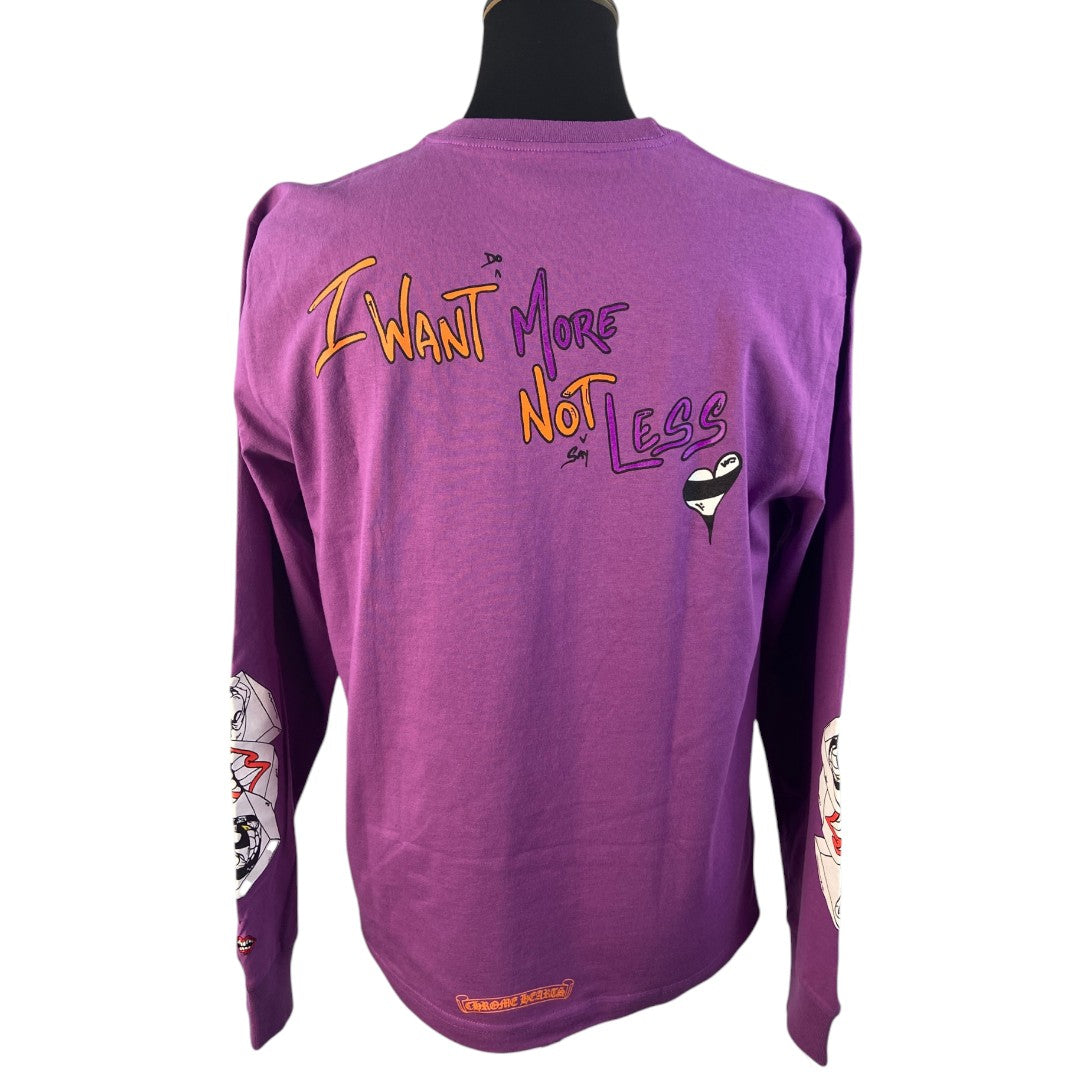 [CHROME HEARTS] Chrome Hearts MATTY BOY PPO I WANT MORE NOT LESS LS T-SHIRT PURPLE Long Tee