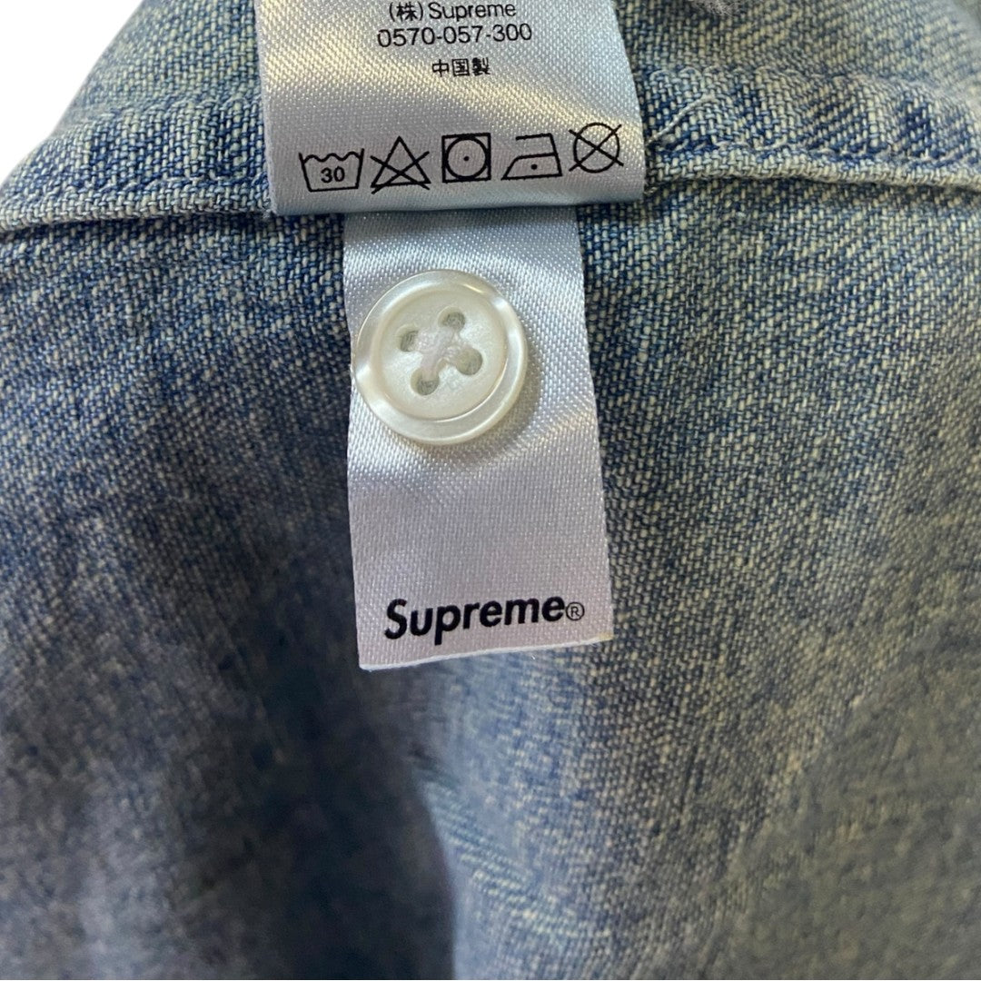 [Supreme] Supreme Denim Short Sleeve Shirt 20SS Invert Denim S/S Shirt L