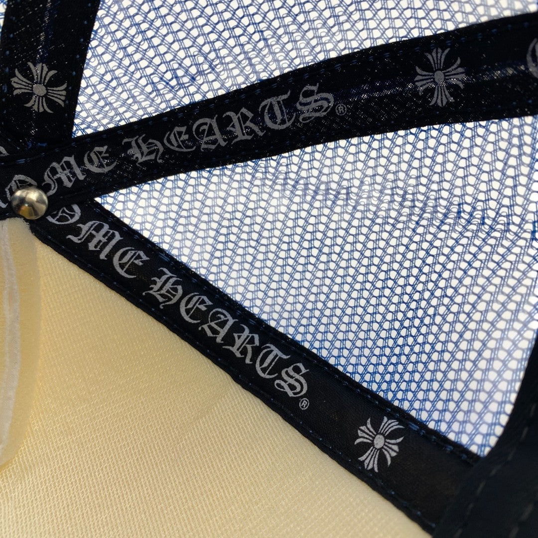 [CHROME HEARTS] Chrome Hearts Trucker Cap/Trucker Cap 3 Cemetery Leather Patch Mesh Cap Men's