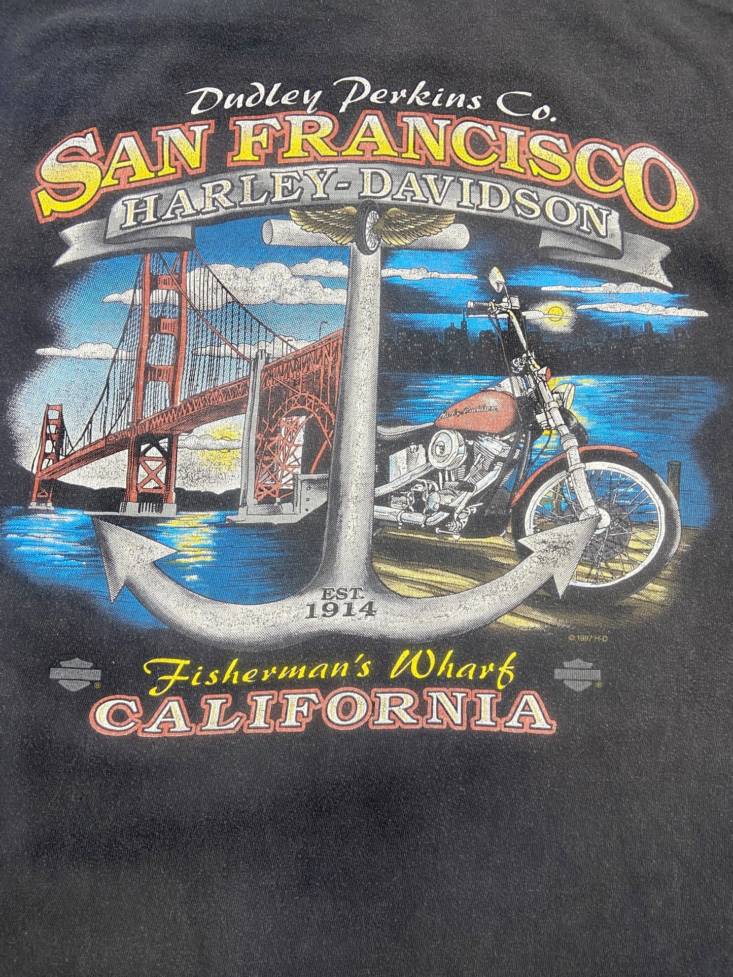 【Harley-Davidson】ハーレーダビッドソン バー&シールド バックグラフィック 90's Vintage Tシャツ L相当